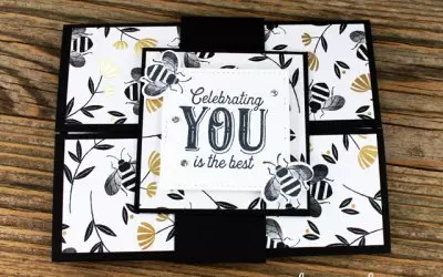 Honey Bee Gatefold Card with Belly Band
